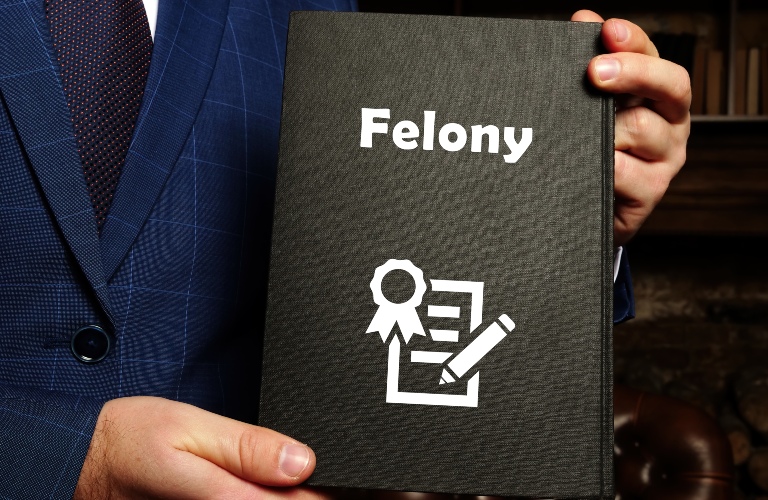 Juridical concept about Felony with phrase on the page