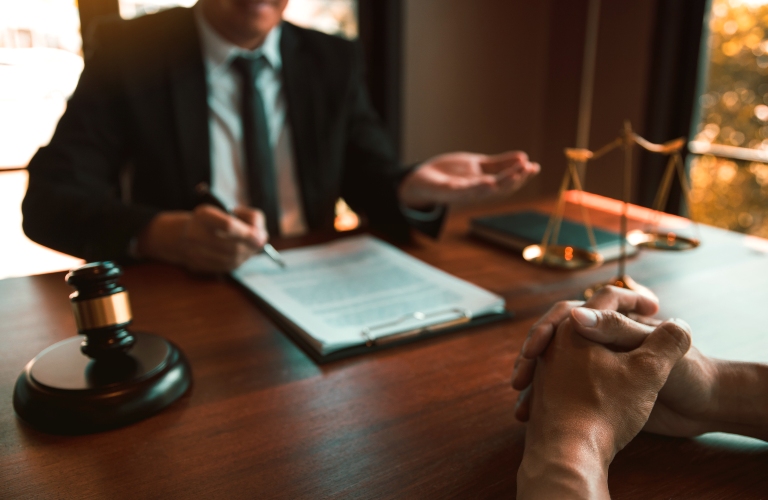 Lawyer is providing information about the client's trial